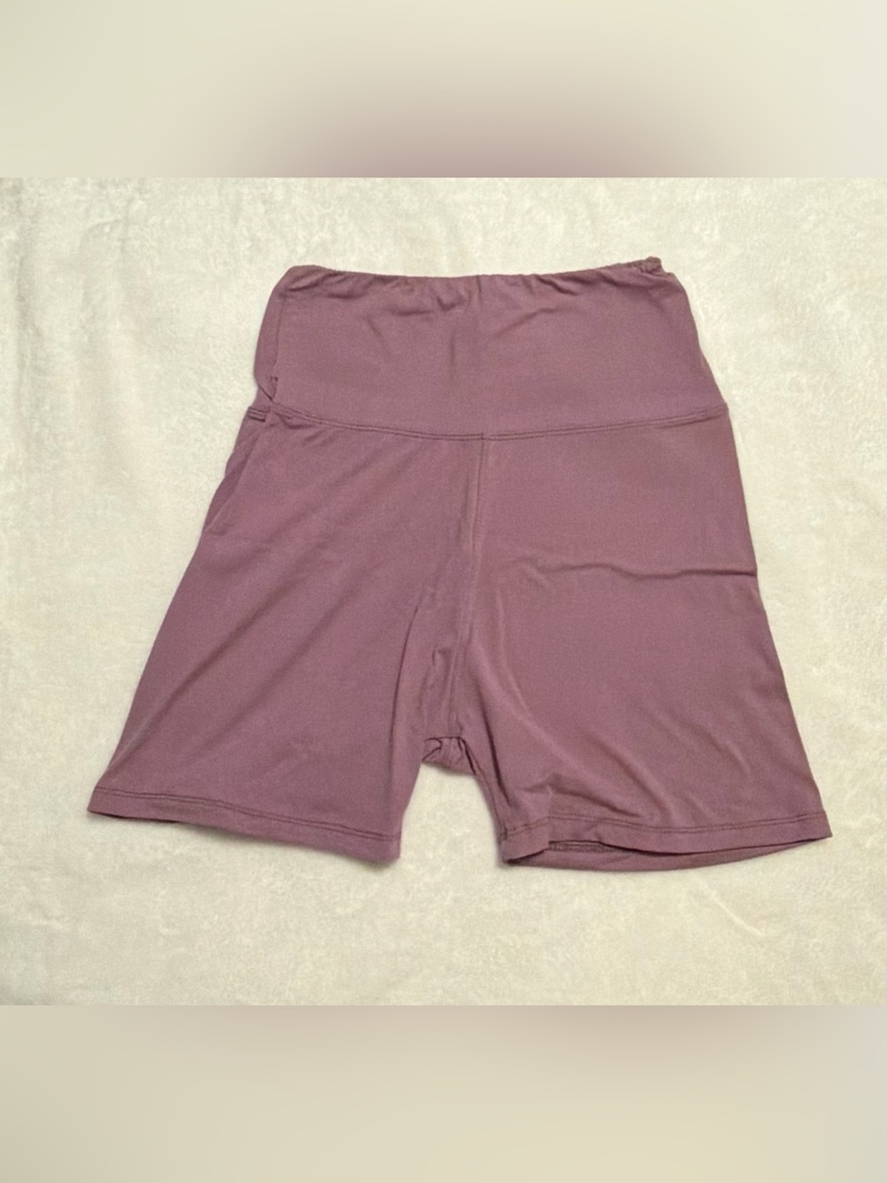 High-Waist Mauve Women's Active Biker Shorts
